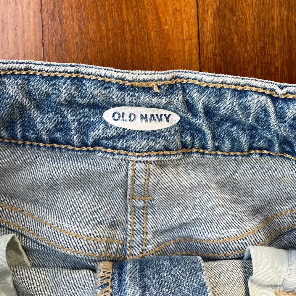 Old Navy Sz 0 Blue Denim Raw Edge Skirt - Picture 5 of 6